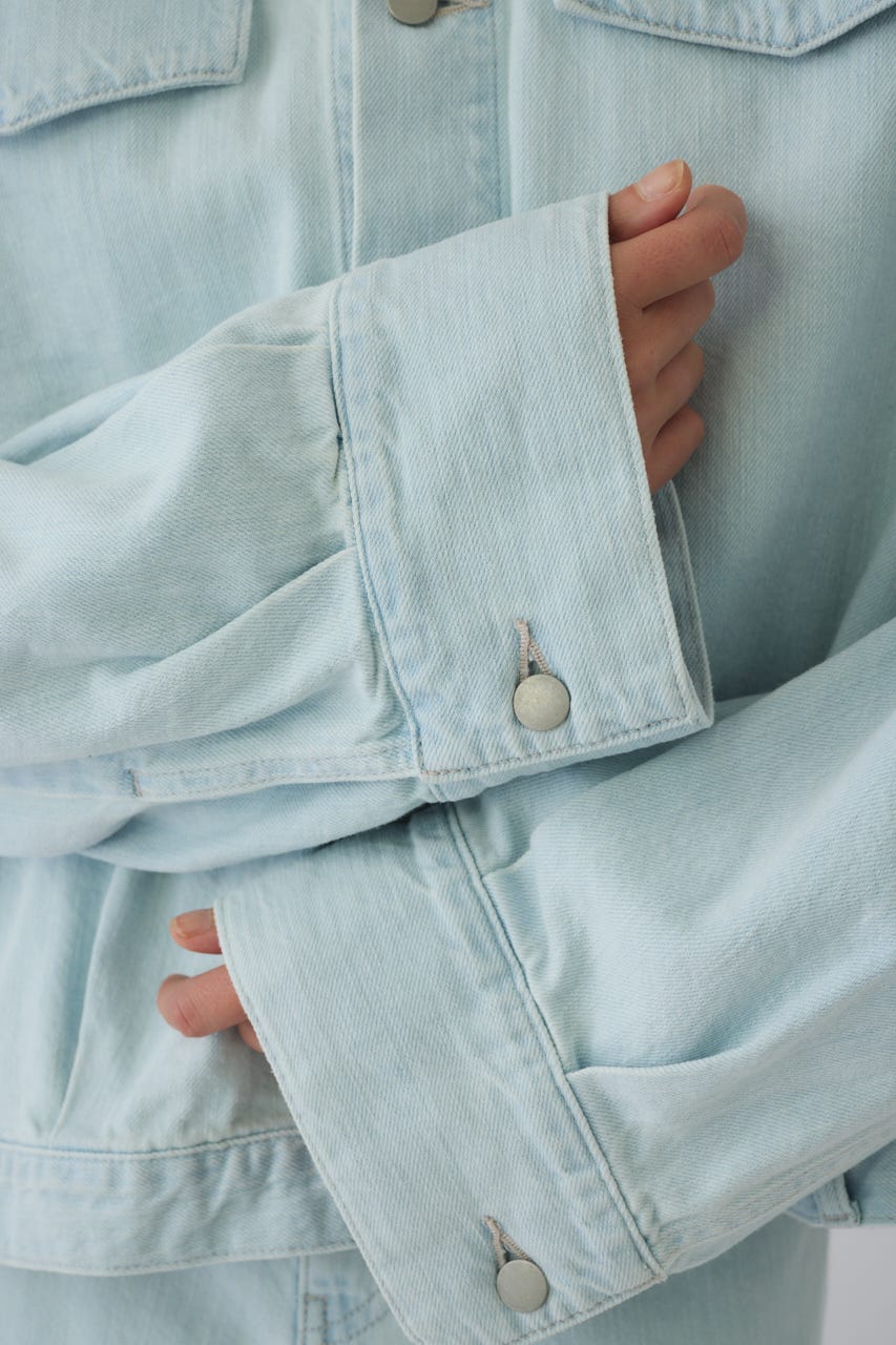 3/4 order start Big puff sleeve denim JK BLU 36