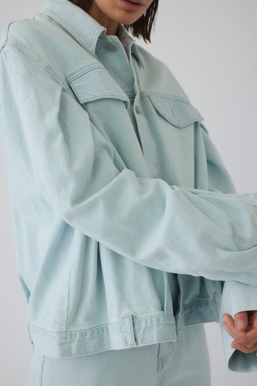 3/4 order start Big puff sleeve denim JK BLU 36