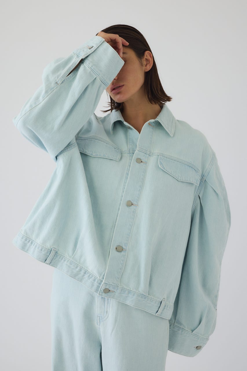 3/4 order start Big puff sleeve denim JK BLU 36