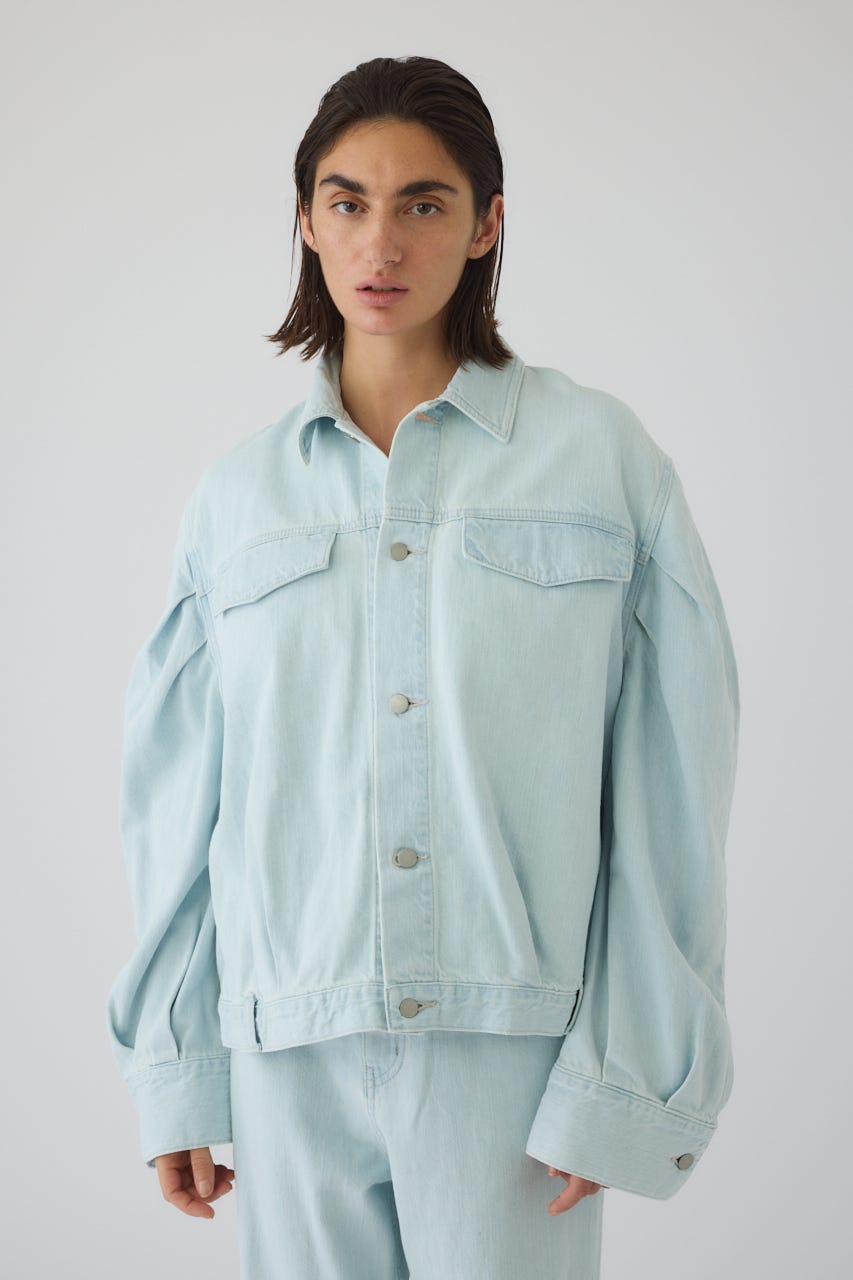 3/4 order start Big puff sleeve denim JK BLU 36