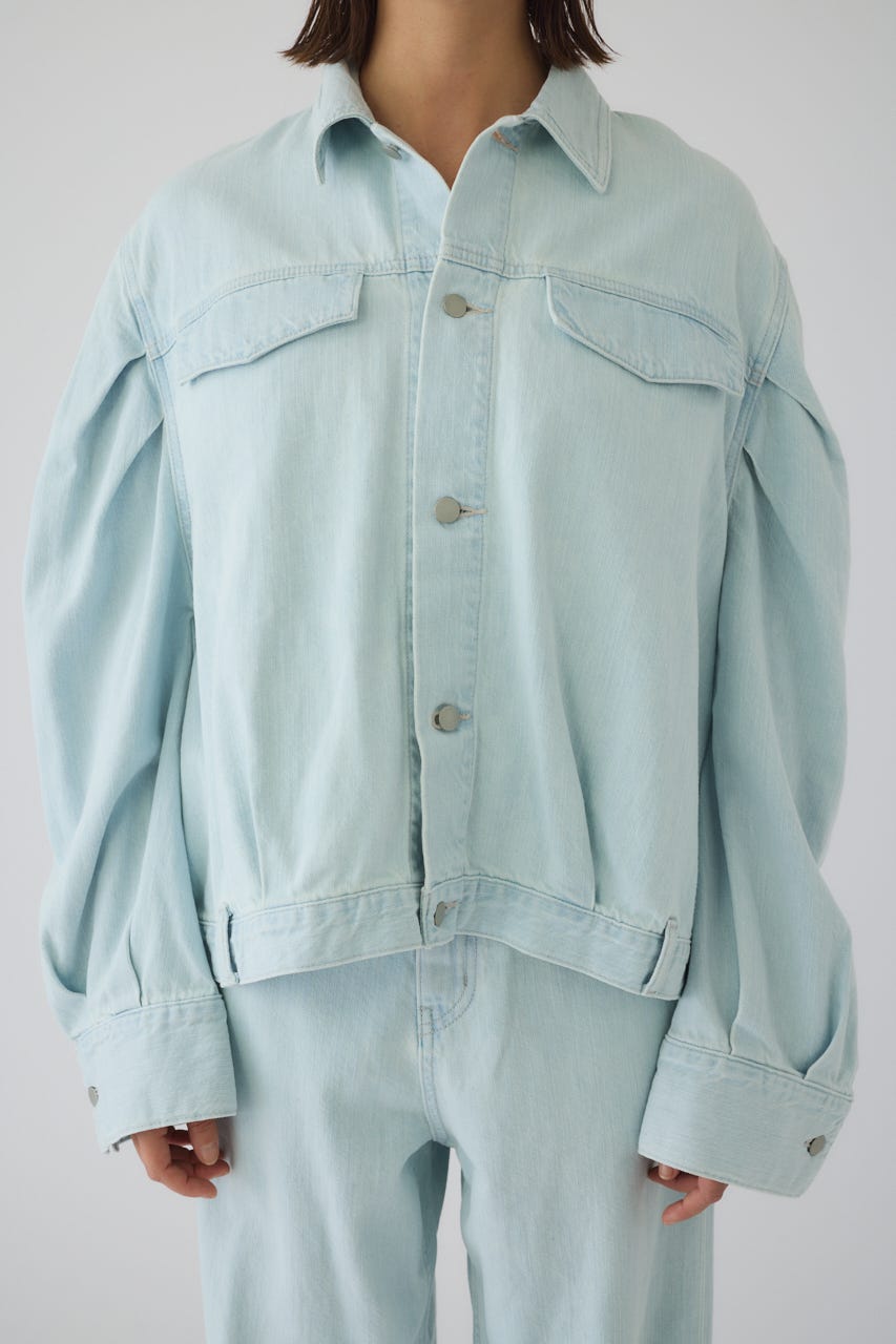 3/4 order start Big puff sleeve denim JK BLU 36