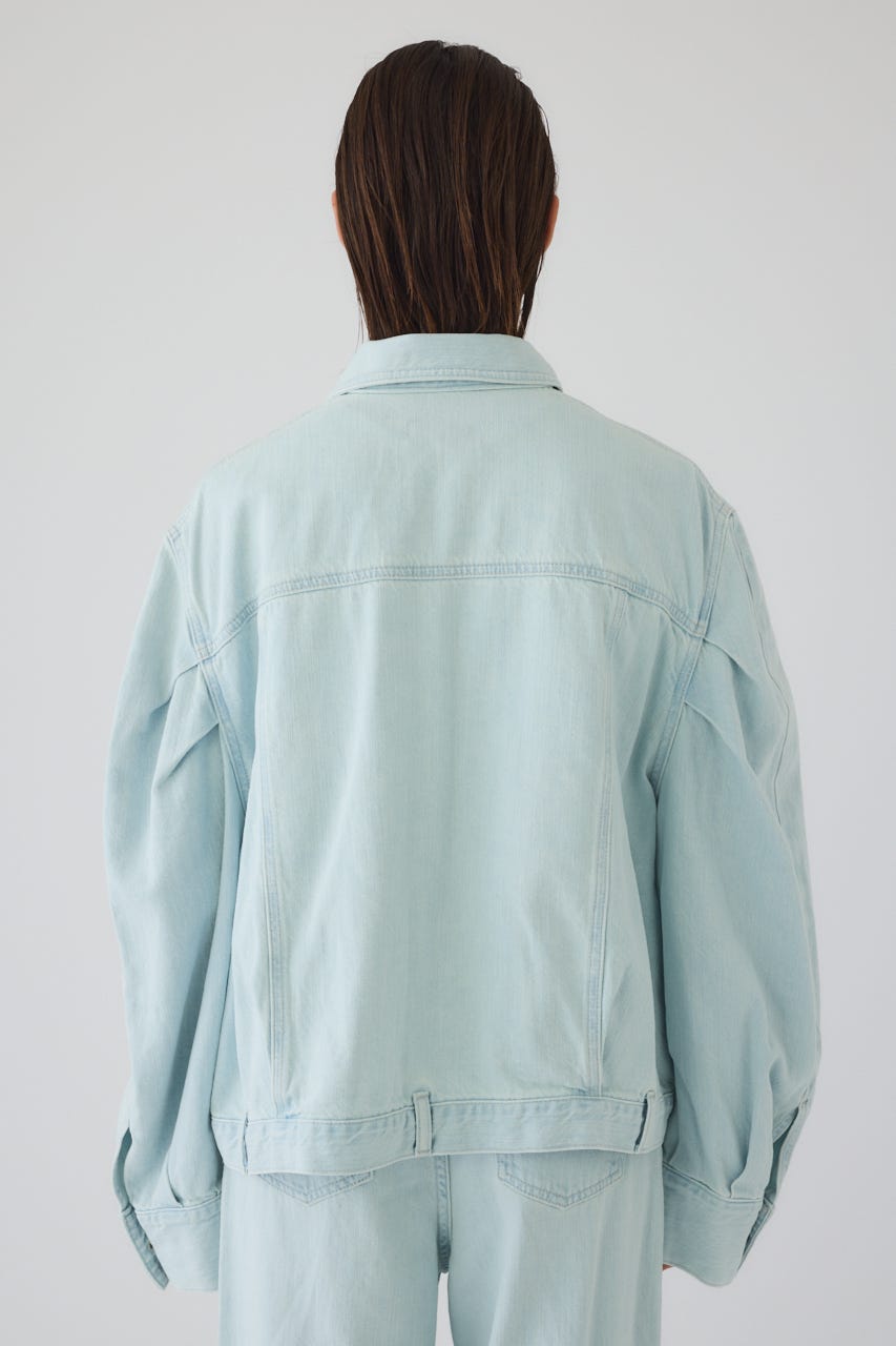 3/4 order start Big puff sleeve denim JK BLU 36