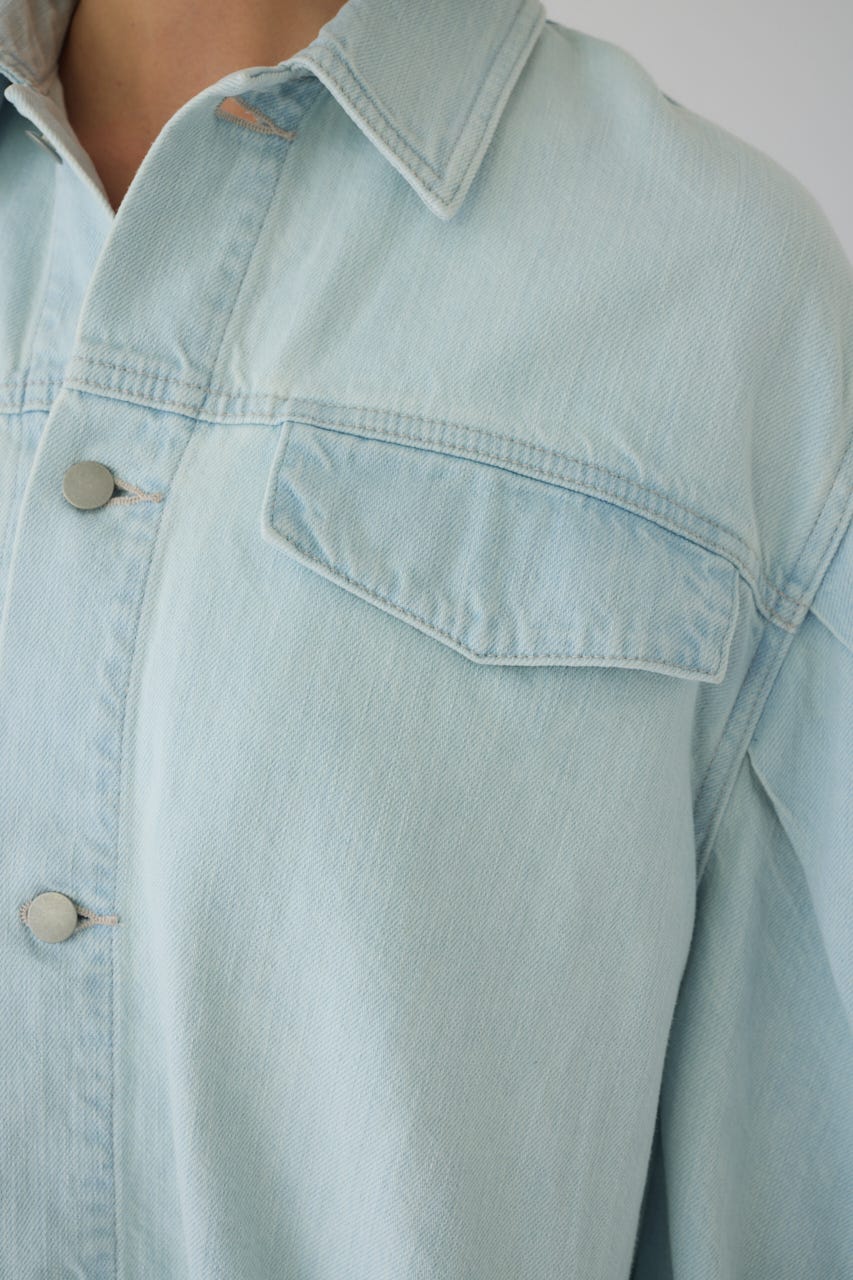 3/4 order start Big puff sleeve denim JK BLU 36