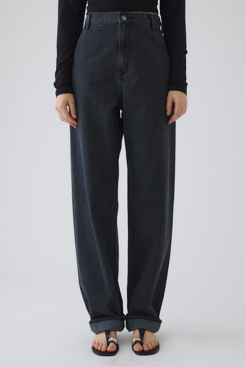 3/4 order start Stylish work denim PT BLK 38