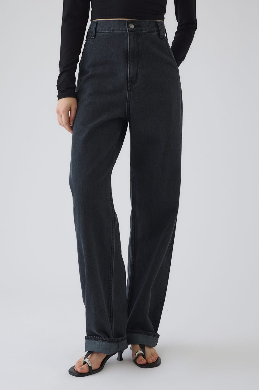 3/4 order start Stylish work denim PT BLK 38