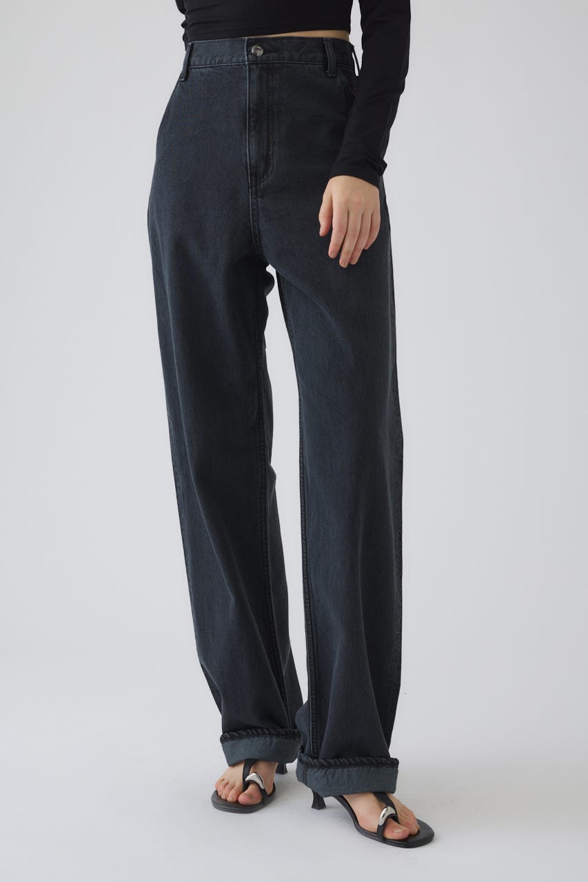 3/4 order start Stylish work denim PT BLK 38