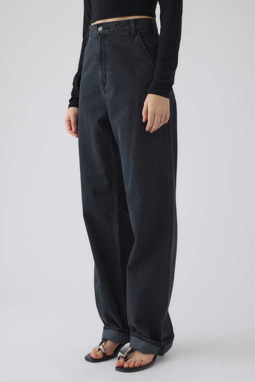 3/4 order start Stylish work denim PT BLK 38