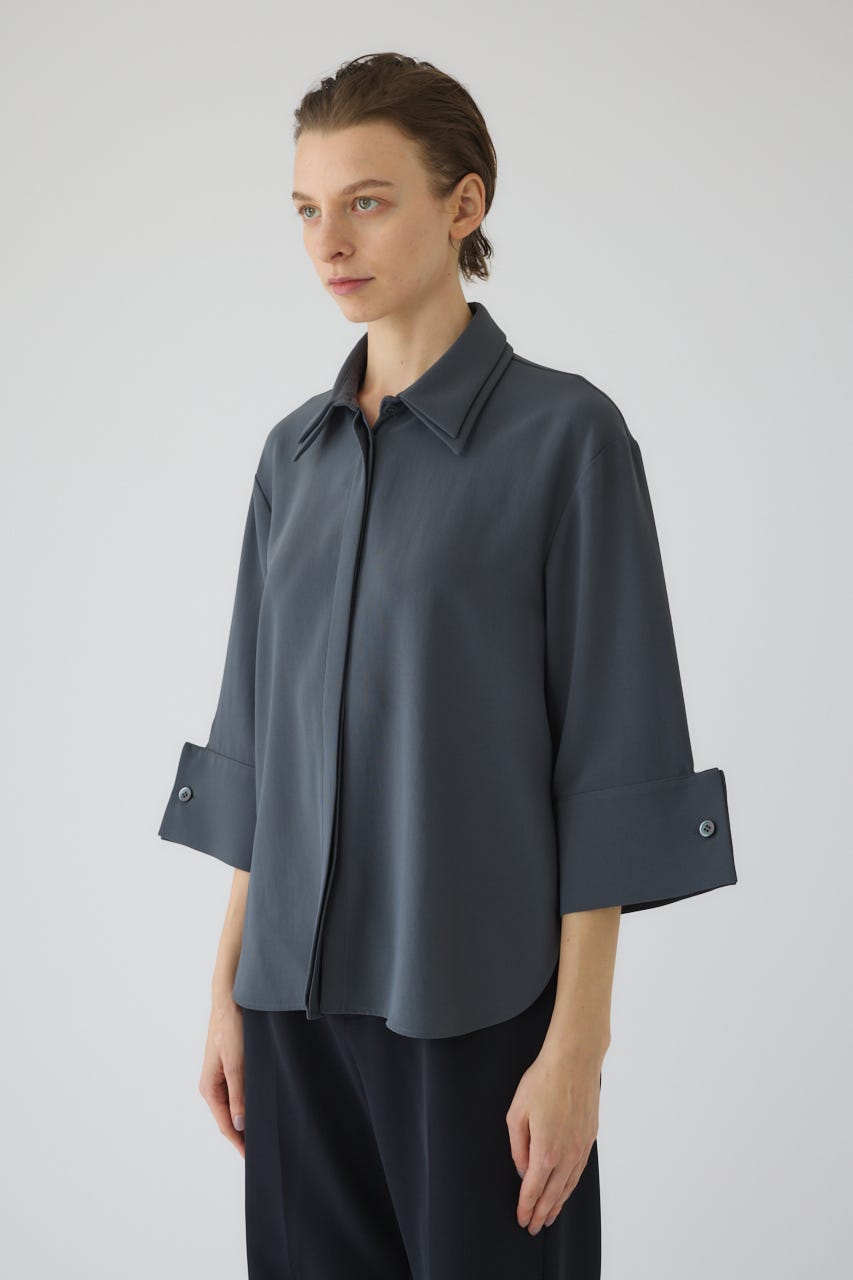 2/4- order start W-collar classical blouse GRY FREE