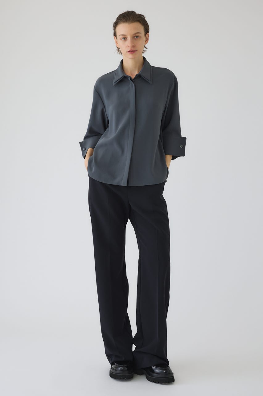 2/4- order start W-collar classical blouse GRY FREE