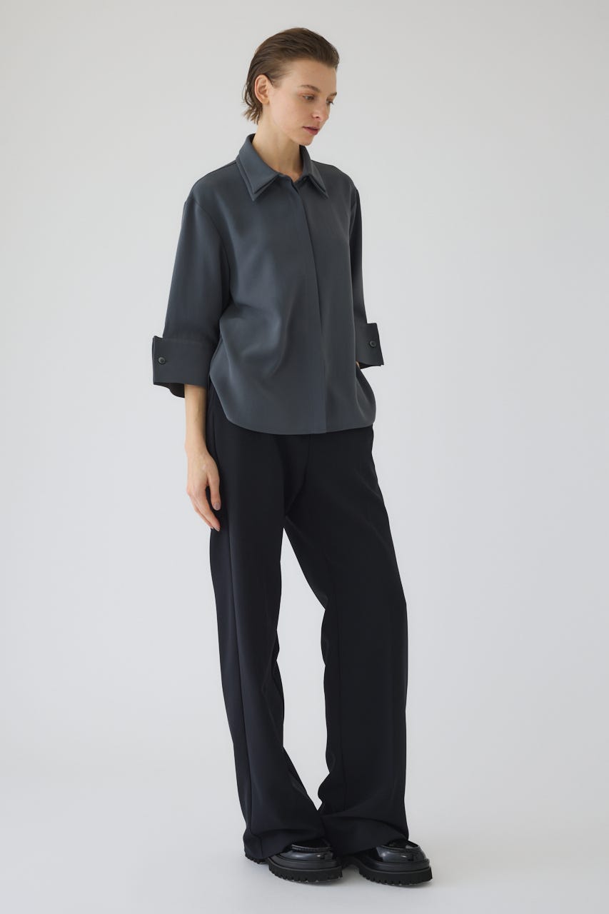 2/4- order start W-collar classical blouse GRY FREE