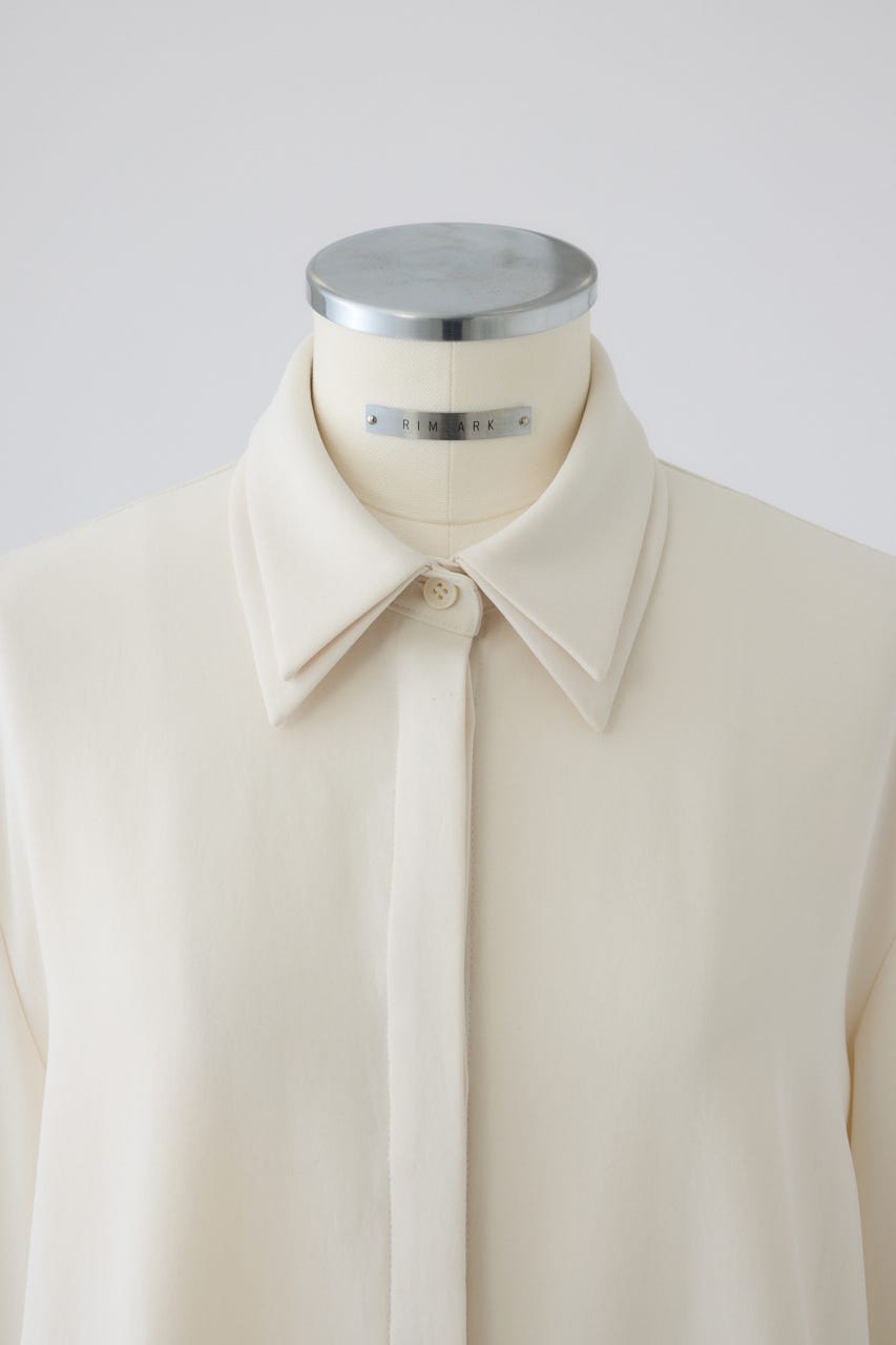 2/4- order start W-collar classical blouse O/WHT FREE