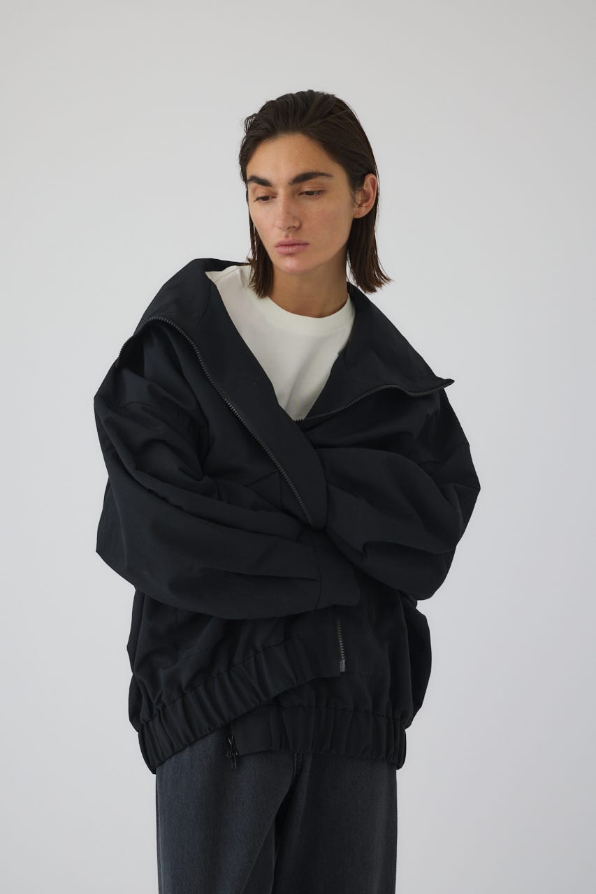 3/4 order start W-zip stand collar JK BLK FREE