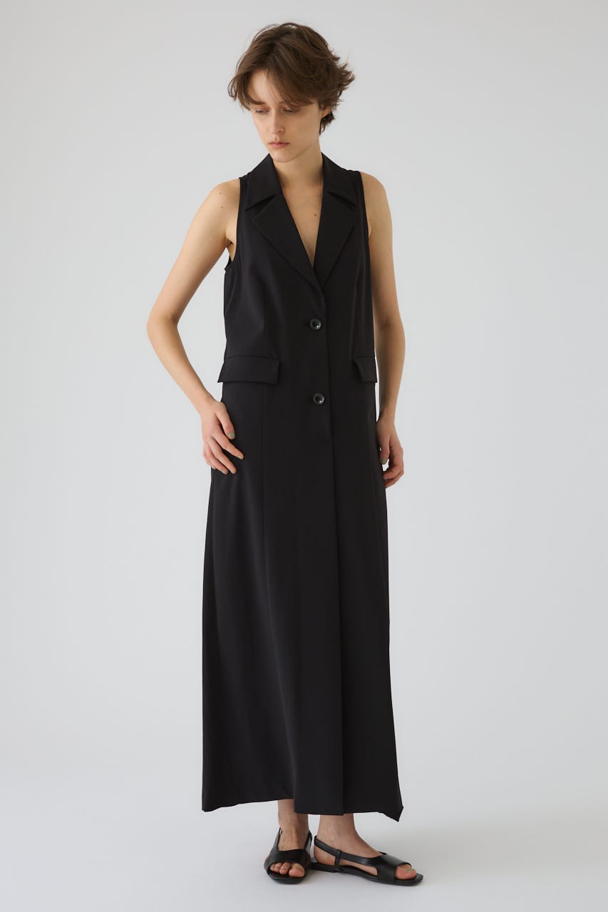 5/1- order start Halter neck tailored dress BLK 36