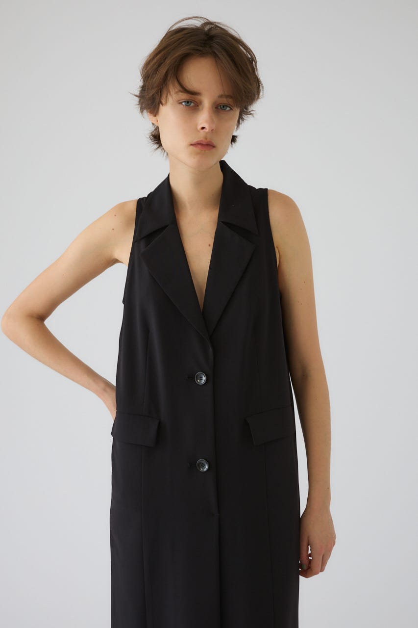 5/1- order start Halter neck tailored dress BLK 36