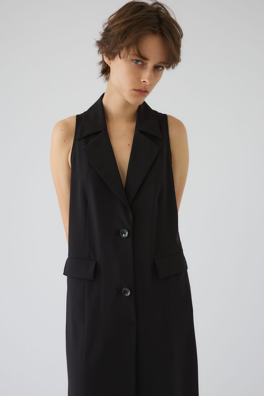 5/1- order start Halter neck tailored dress BLK 36