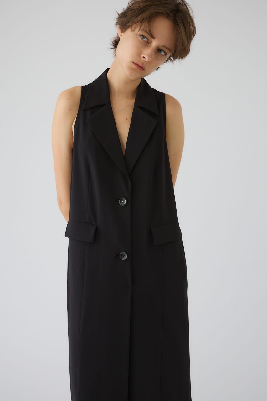 5/1- order start Halter neck tailored dress BLK 36