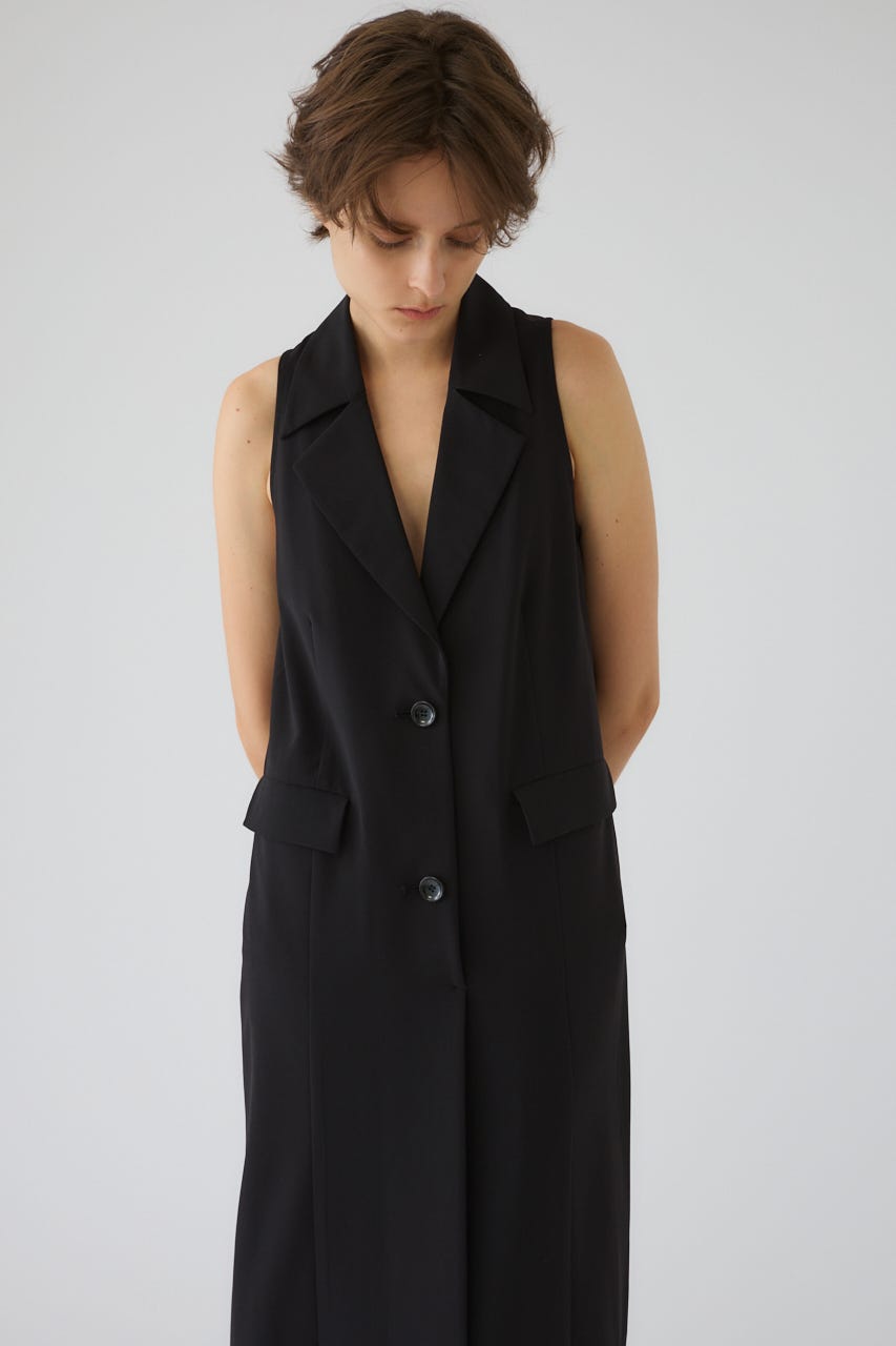 5/1- order start Halter neck tailored dress BLK 36