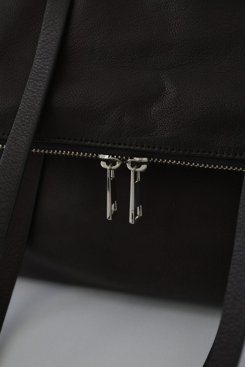 5/1- order start W-zip leather bag BLK FREE