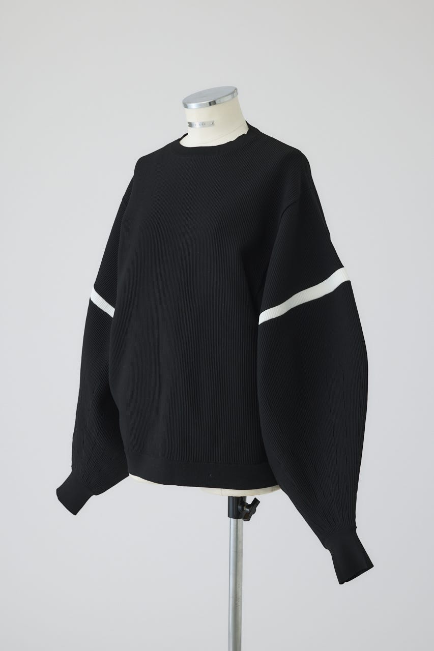 2/4- order start Volume sleeve design knit tops BLK FREE