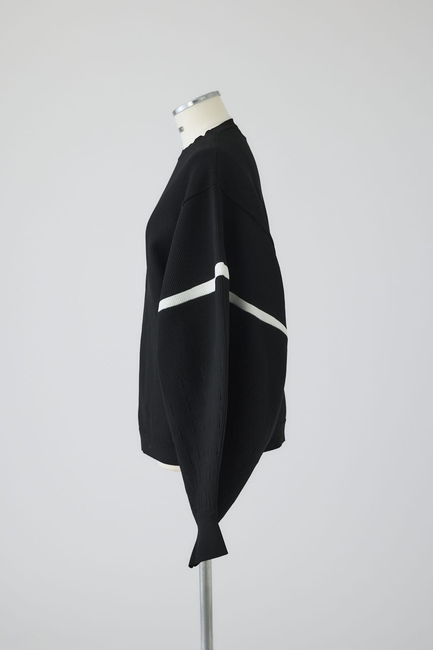 2/4- order start Volume sleeve design knit tops BLK FREE