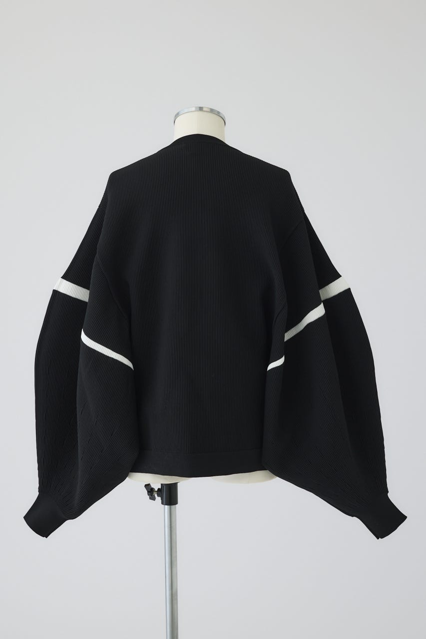 2/4- order start Volume sleeve design knit tops BLK FREE