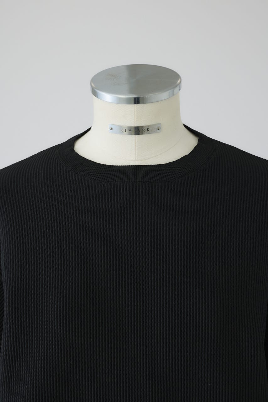 2/4- order start Volume sleeve design knit tops BLK FREE