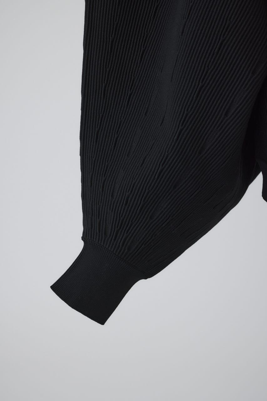 2/4- order start Volume sleeve design knit tops BLK FREE