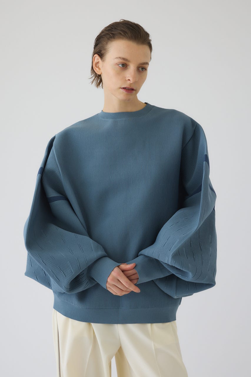 2/4- order start Volume sleeve design knit tops BLU FREE