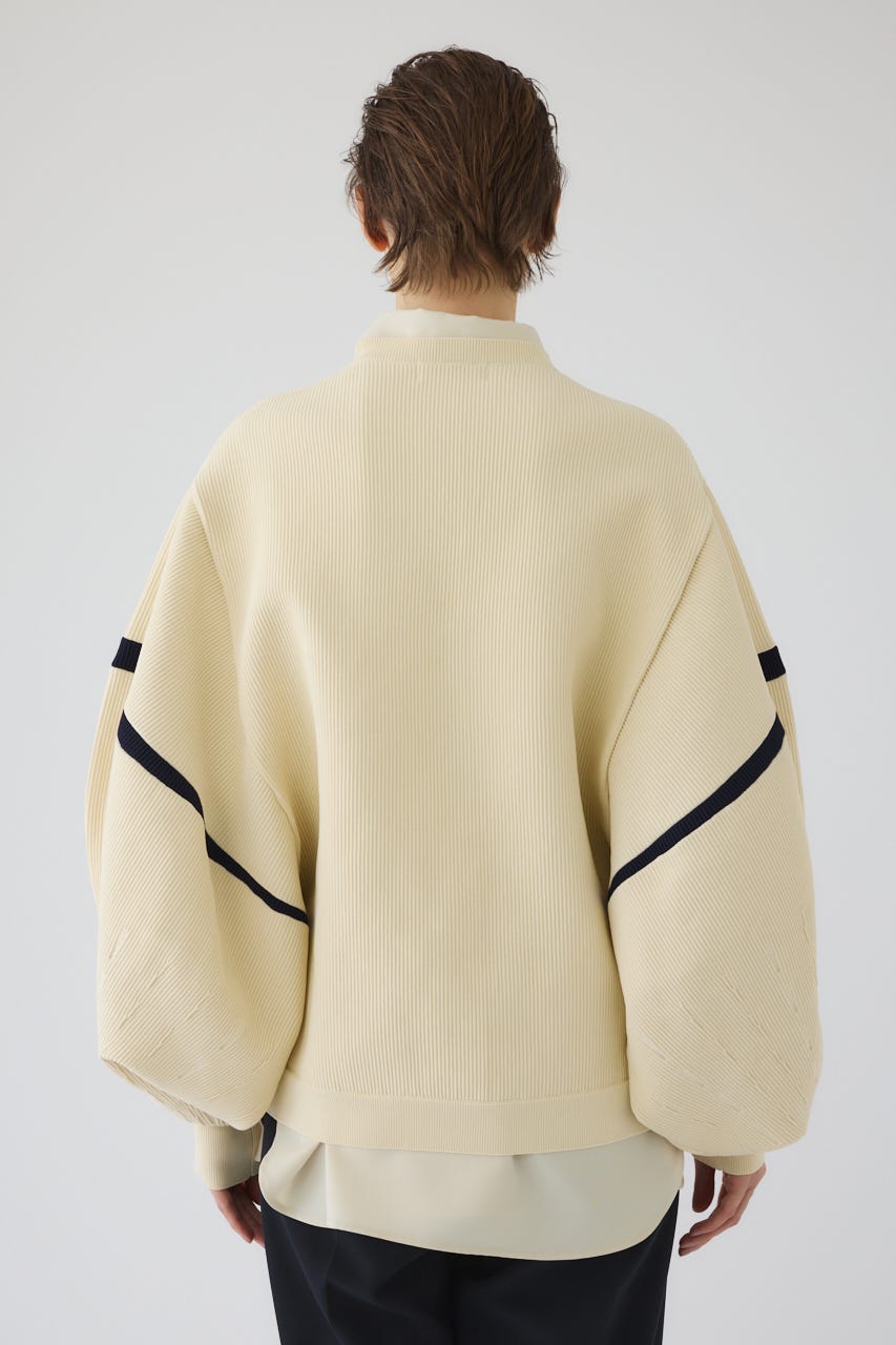 2/4- order start Volume sleeve design knit tops O/WHT FREE