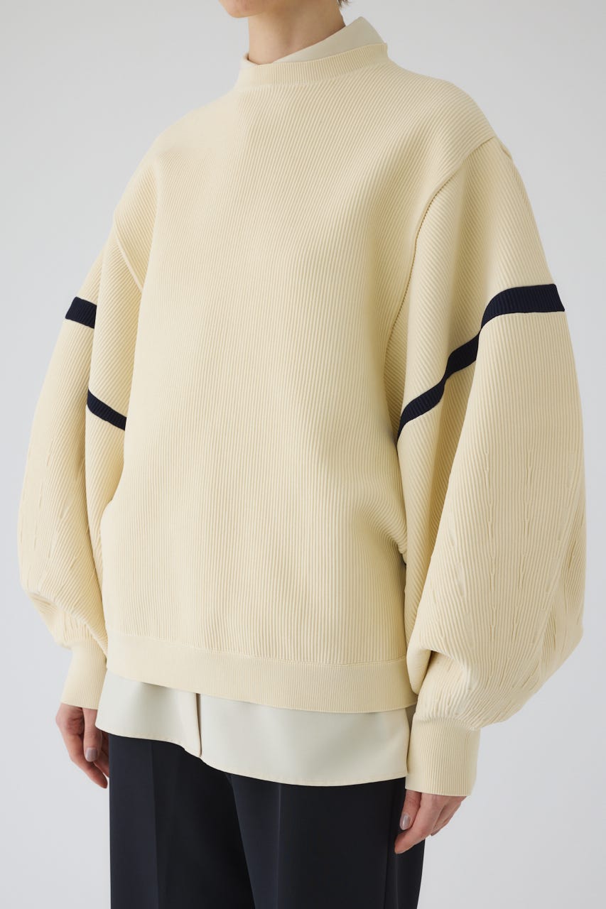 2/4- order start Volume sleeve design knit tops O/WHT FREE