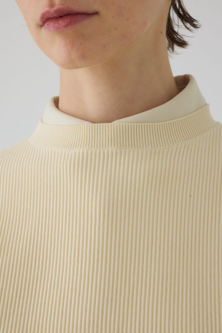 2/4- order start Volume sleeve design knit tops O/WHT FREE