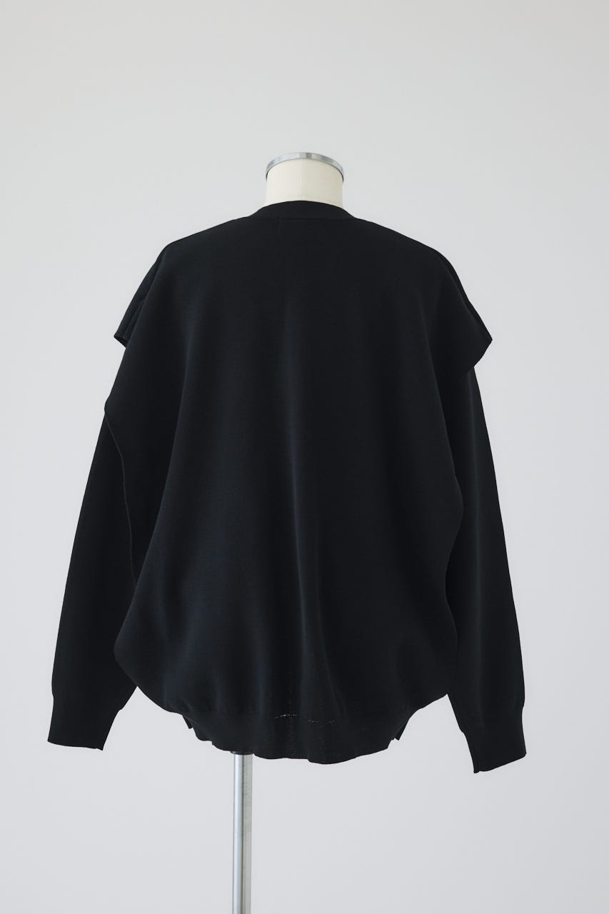 1/1- order start Side open oversized knit PO BLK FREE