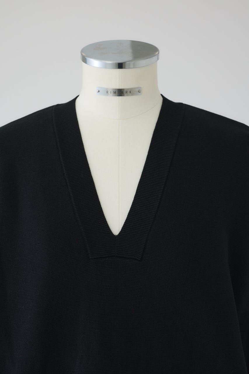 1/1- order start Side open oversized knit PO BLK FREE