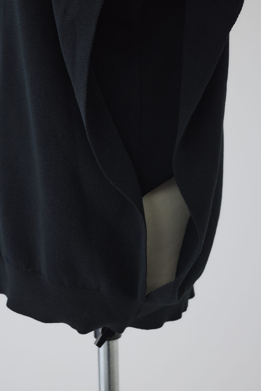 1/1- order start Side open oversized knit PO BLK FREE