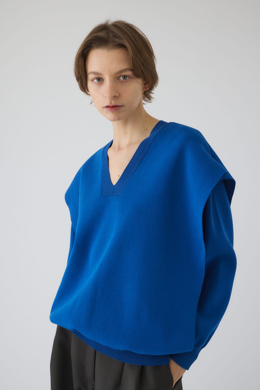 1/1- order start Side open oversized knit PO BLU FREE