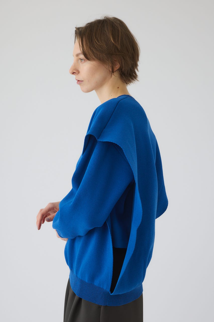 1/1- order start Side open oversized knit PO BLU FREE