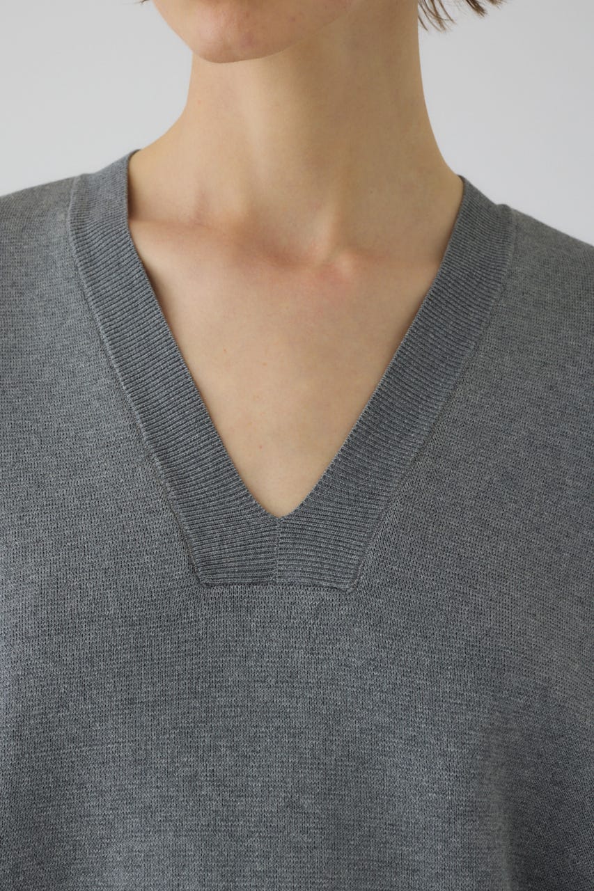 1/1- order start Side open oversized knit PO GRY FREE