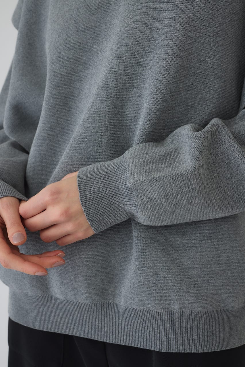 1/1- order start Side open oversized knit PO GRY FREE