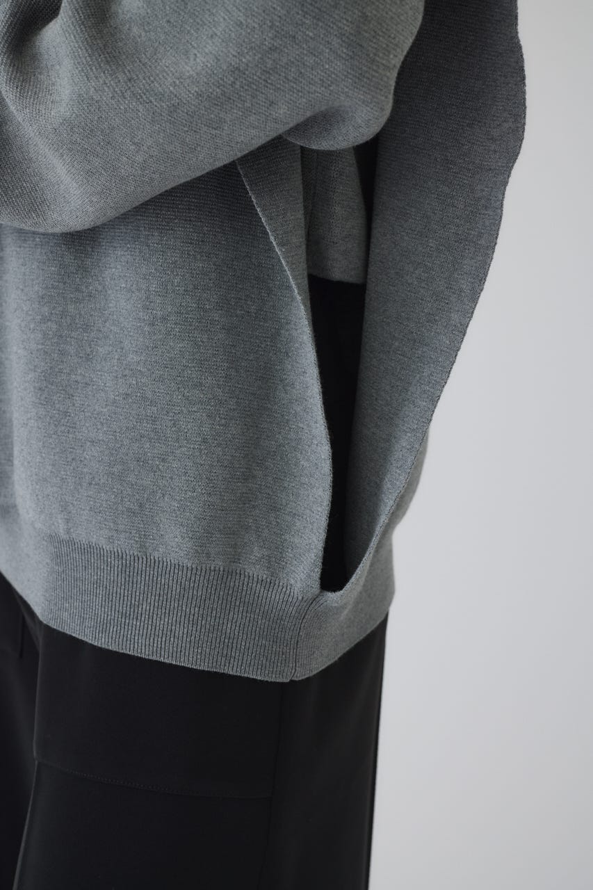 1/1- order start Side open oversized knit PO GRY FREE