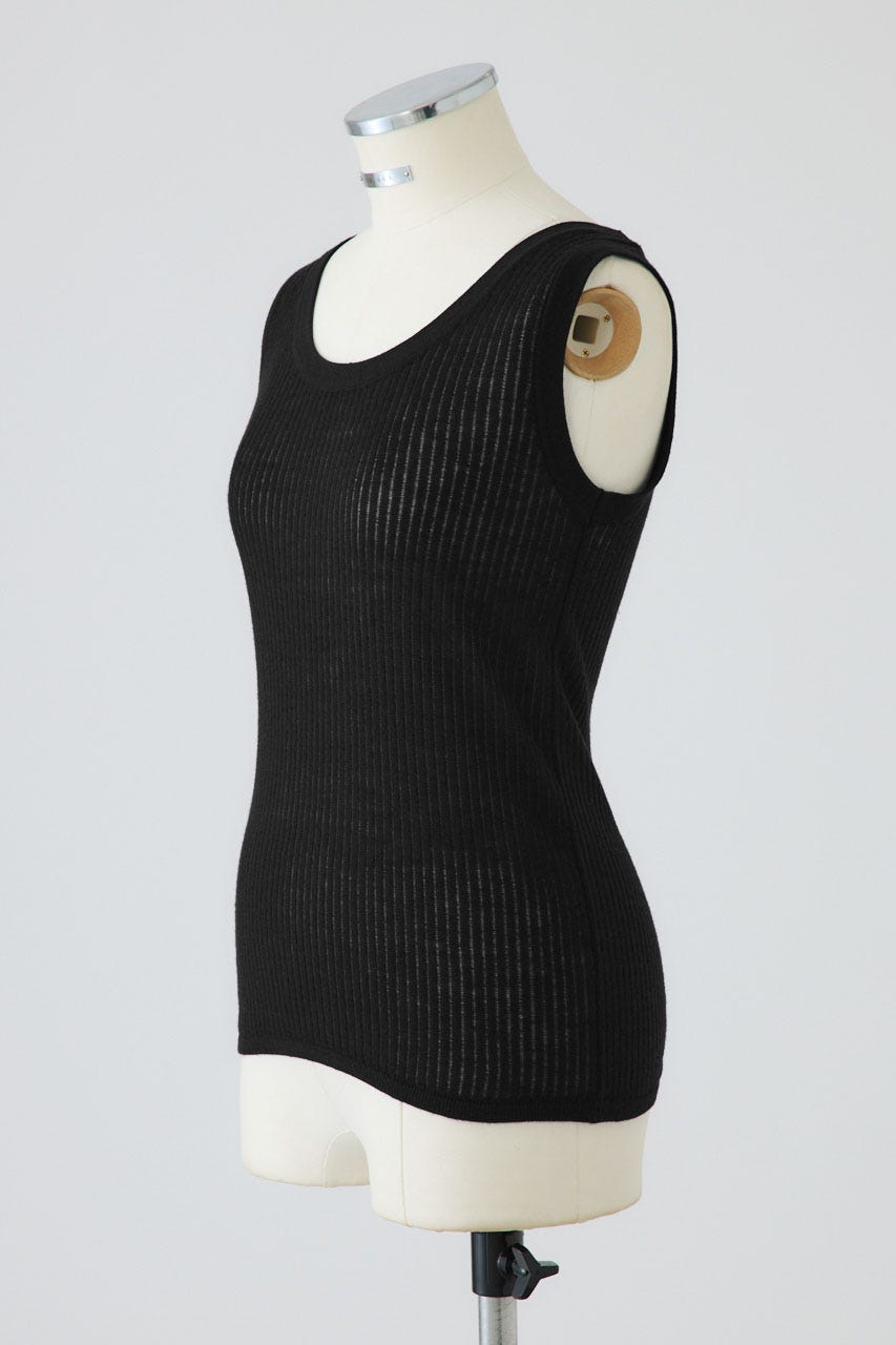 Needle knit tank top BLK FREE