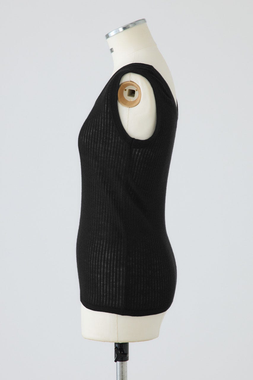 Needle knit tank top BLK FREE