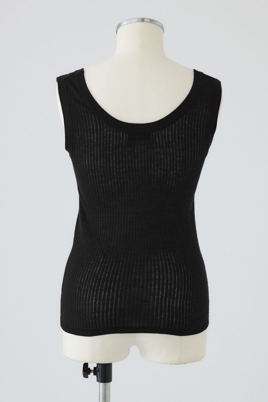Needle knit tank top BLK FREE
