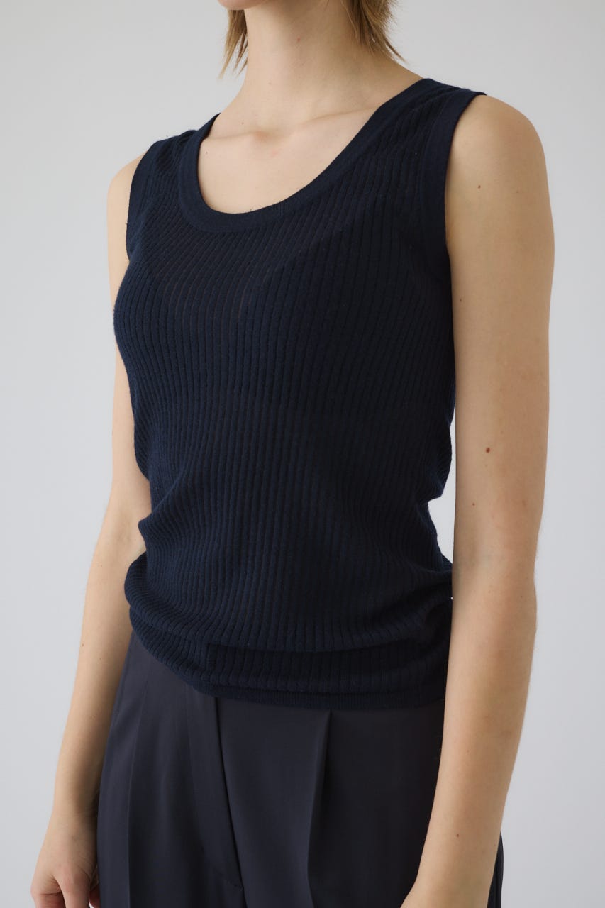 Needle knit tank top NVY FREE