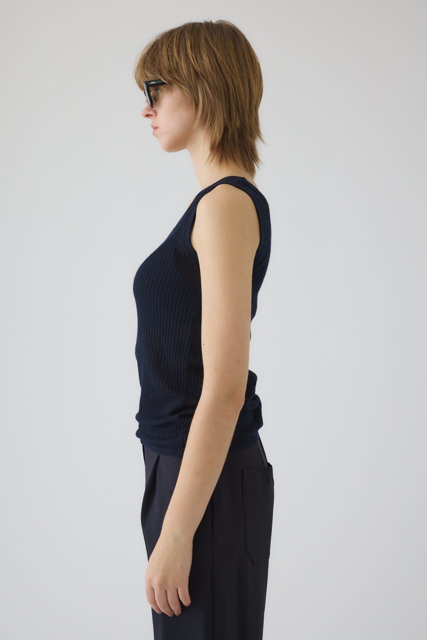 Needle knit tank top NVY FREE