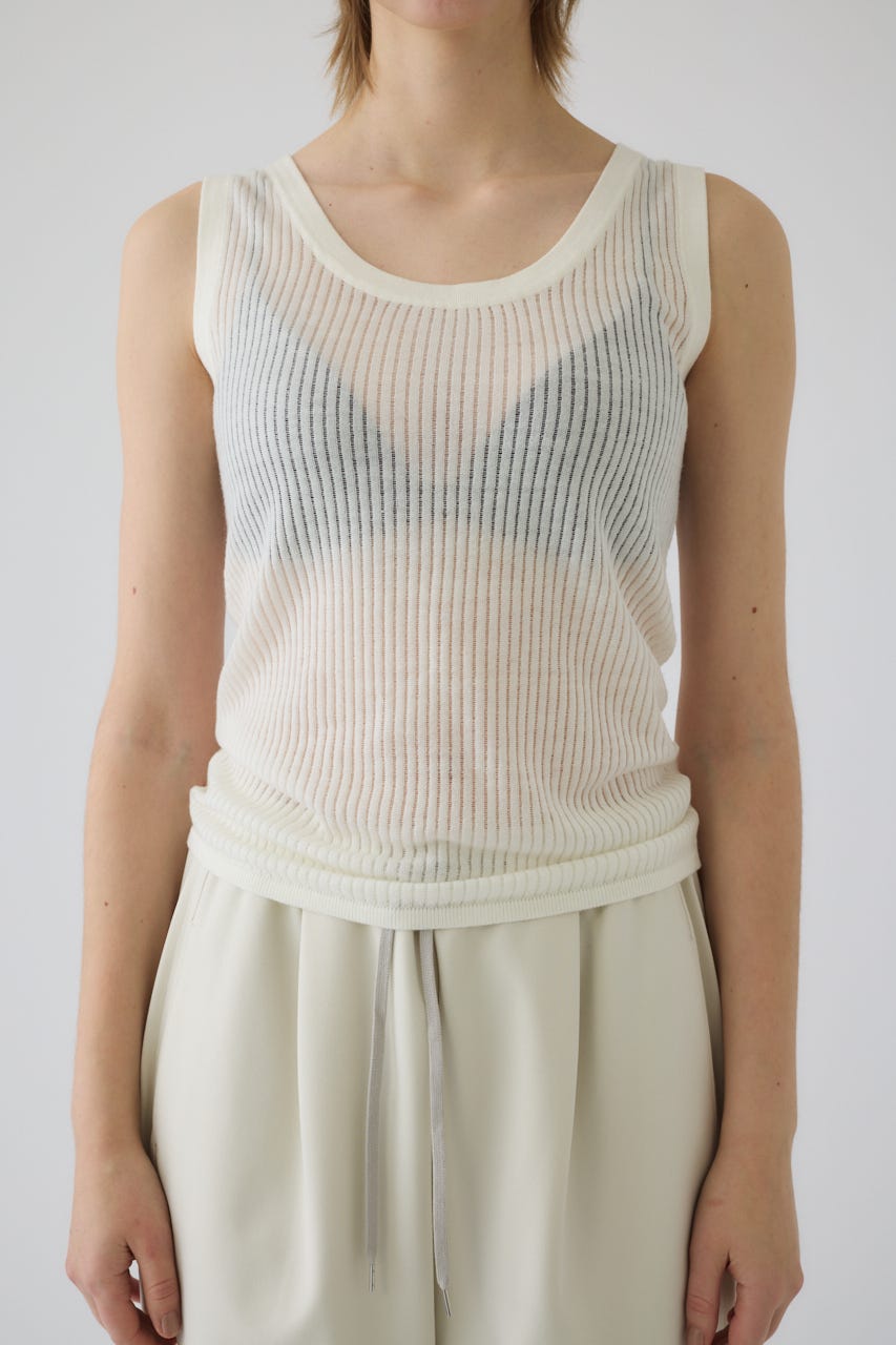 Needle knit tank top WHT FREE