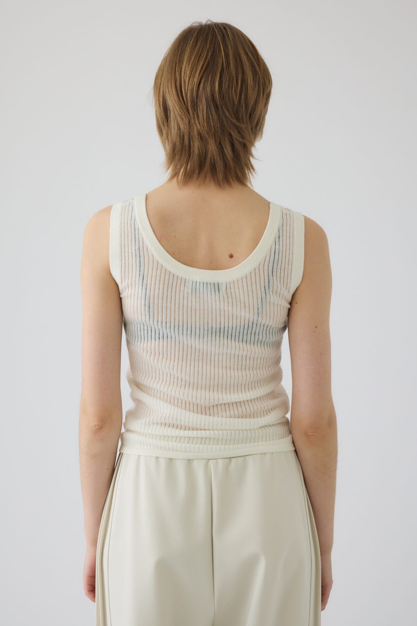 Needle knit tank top WHT FREE