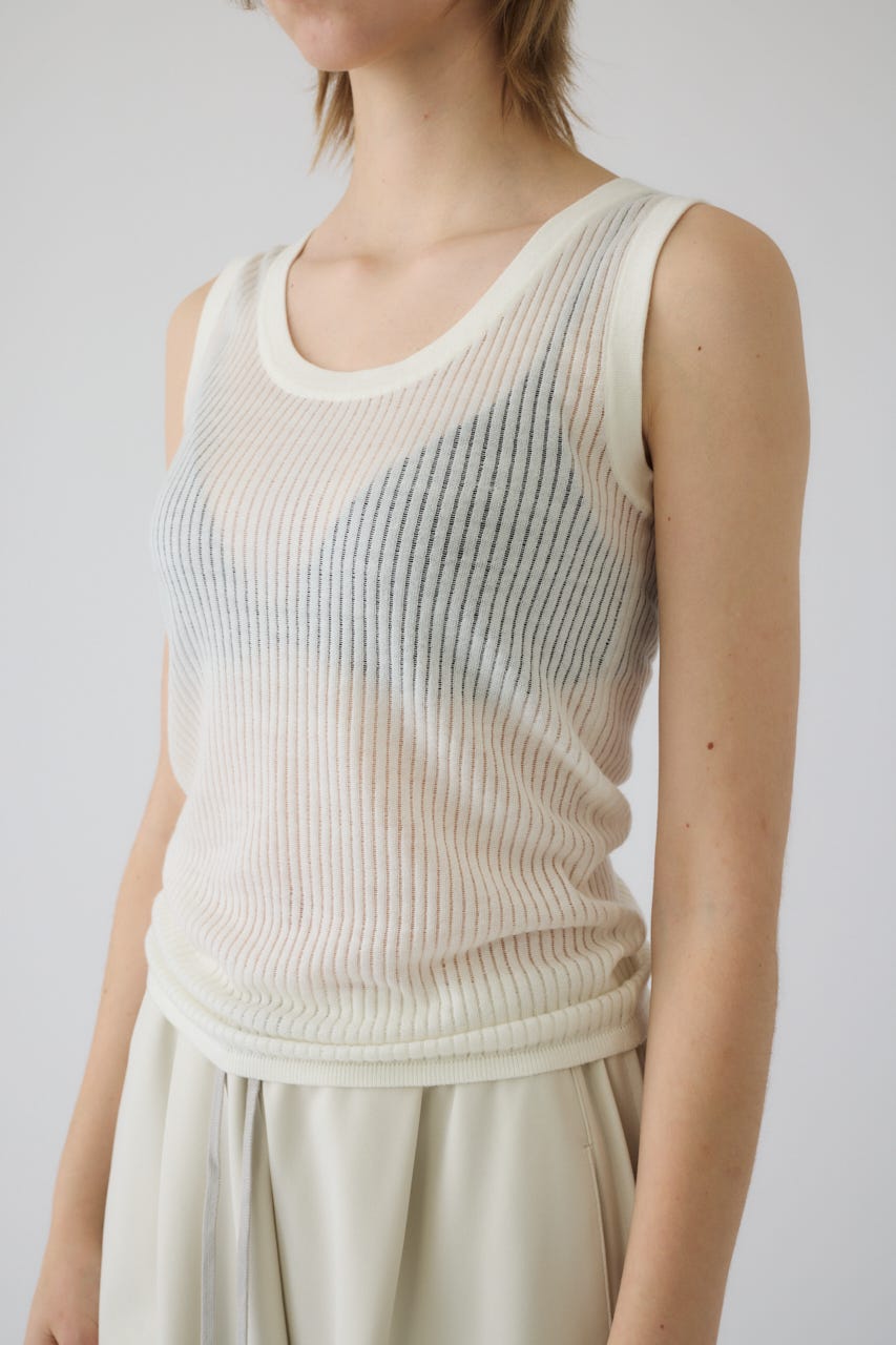 Needle knit tank top WHT FREE