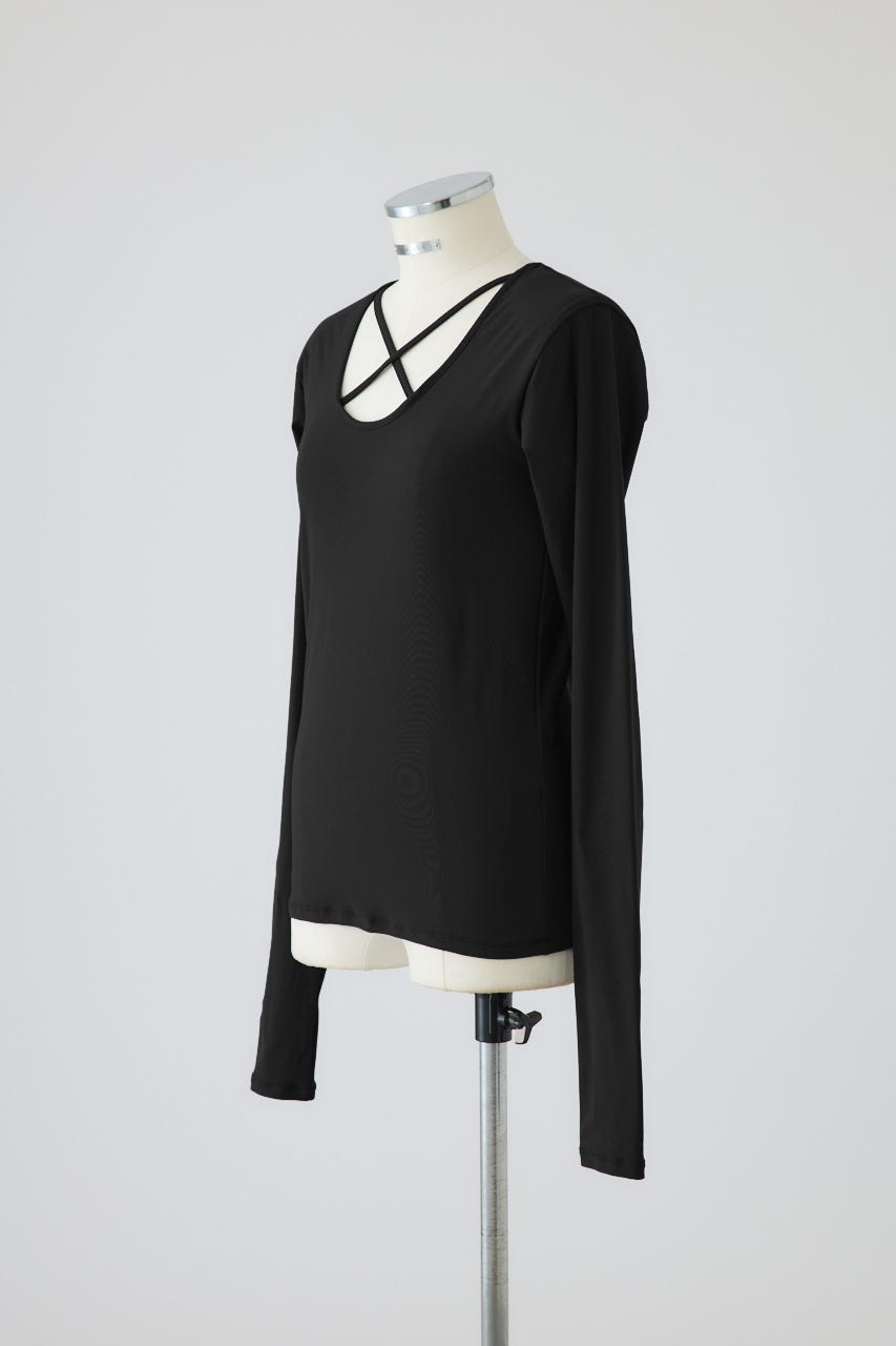 3/4 order start Cross strap skin tops BLK FREE