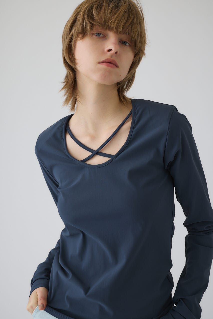 3/4 order start Cross strap skin tops GRY FREE