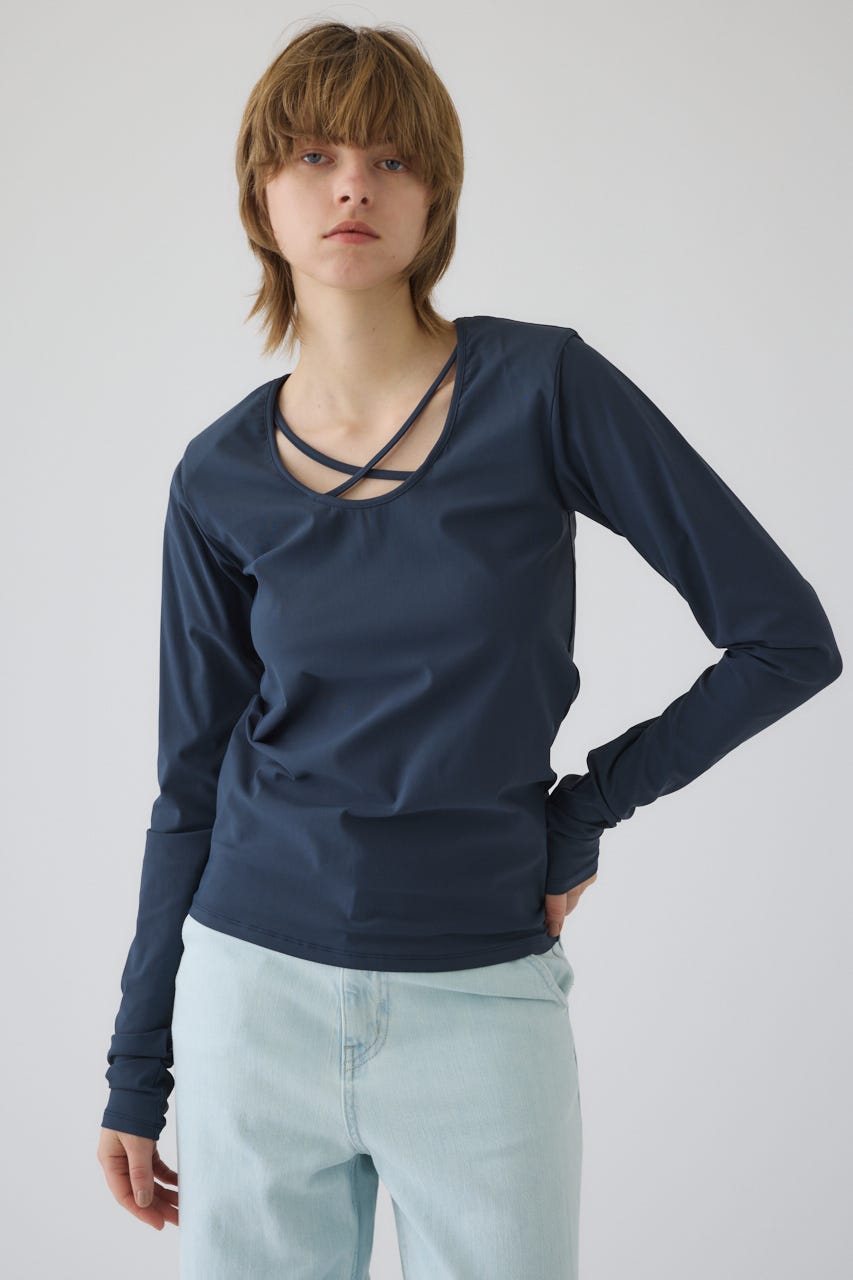 3/4 order start Cross strap skin tops GRY FREE